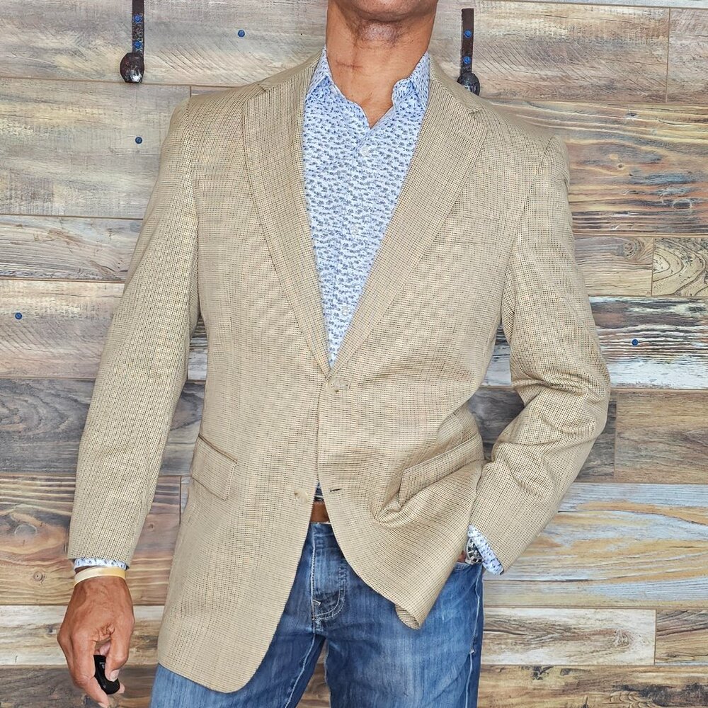 Hart Schaffner & Marx 1887 Nordstrom Windowpane Wool Blazer Jacket 38R